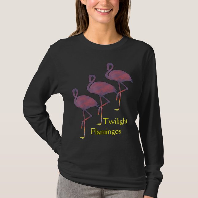 Twilight Flamingos Stylised Sunset Shirt (Front)