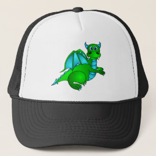 Twilight Flight - Cute Green & Blue Dragon Trucker Hat