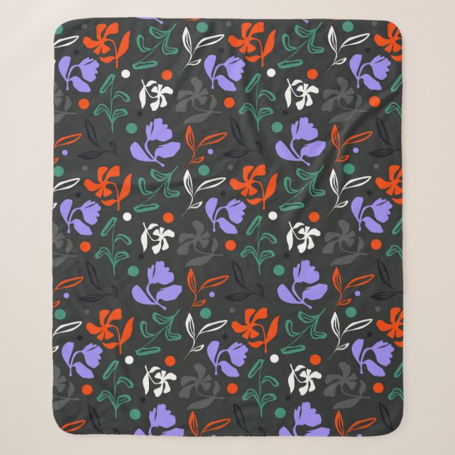 Twilight Flora Sherpa Blanket (Front)