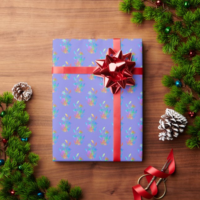 Twilight Floral Clumps Wrapping Paper (Holiday Gift)