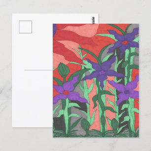 Twilight Floral Garden Postcard