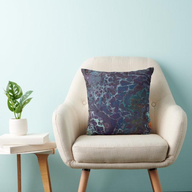 Twilight Flow, Dark Purple to Azure Blue Cells Cushion (Chair)
