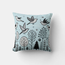 Twilight Forest Birds Light blue