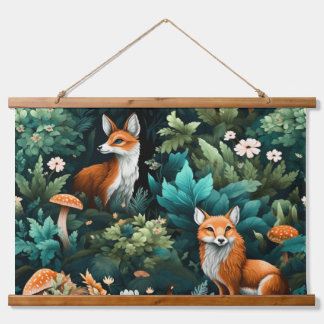 Twilight Forest Friends Botanical Hanging Tapestry