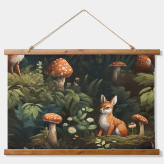 Twilight Forest Friends Botanical Hanging Tapestry