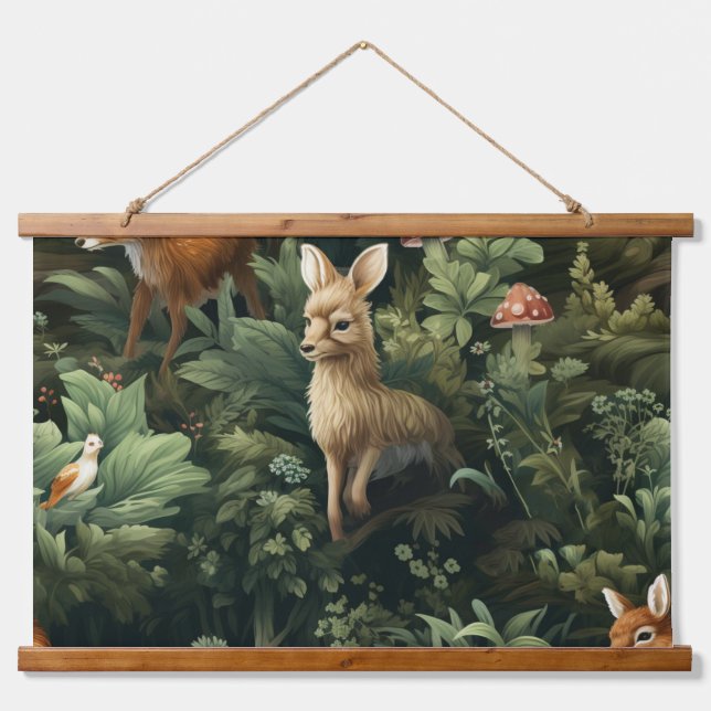 Twilight Forest Friends Botanical Hanging Tapestry (Front)