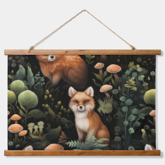 Twilight Forest Friends Botanical Hanging Tapestry