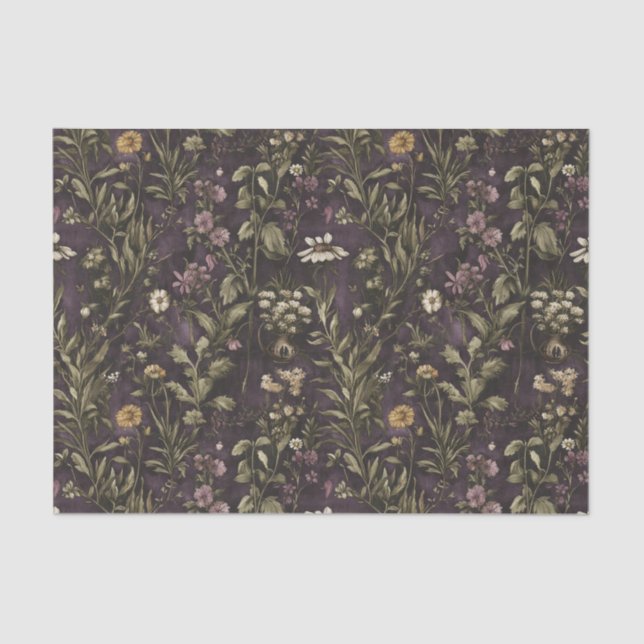 Twilight Garden Tissue Paper – Enchanted Floral  (Front)