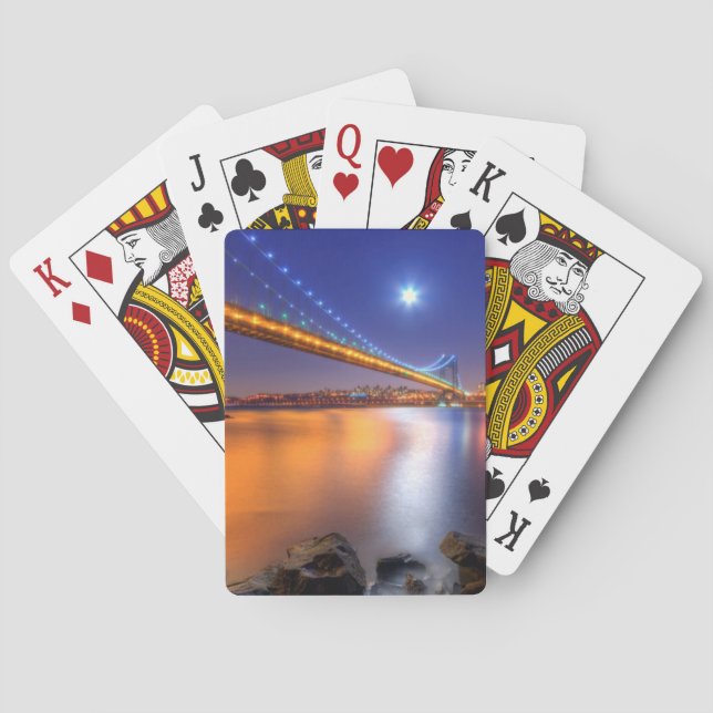 Twilight, George Washington BridgePalisades, NJ. Playing Cards (Back)