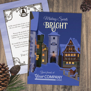 Twilight Glowing Lights, Gold Bavarian Christmas Foil Holiday Card