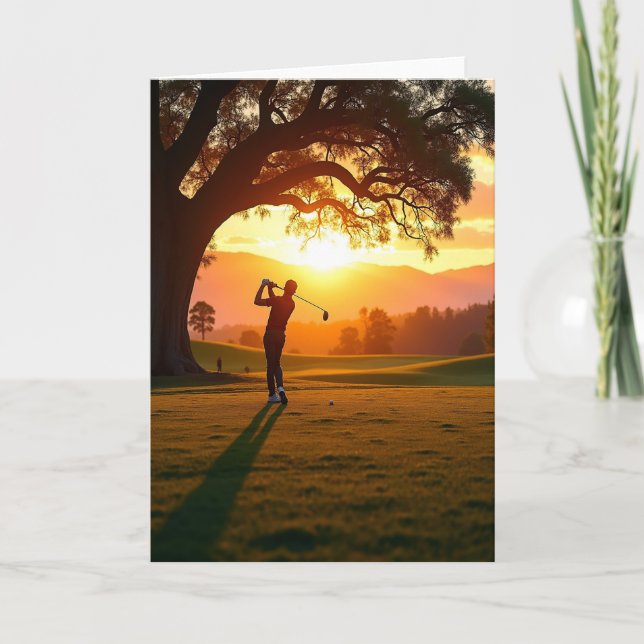 Twilight Golfing Fathers Day Card (Front)