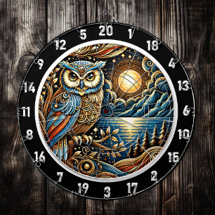 Twilight Guardian Owl Dartboard Art