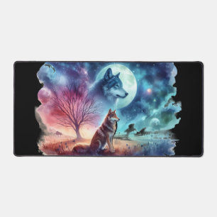 Twilight Guardian Wolf Desk Mat