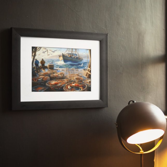 Twilight Harvest Fishermen Collecting Crabs 10x8 Poster (Creator Uploaded)