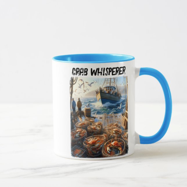 Twilight Harvest Fishermen Collecting Crabs Mug (Right)