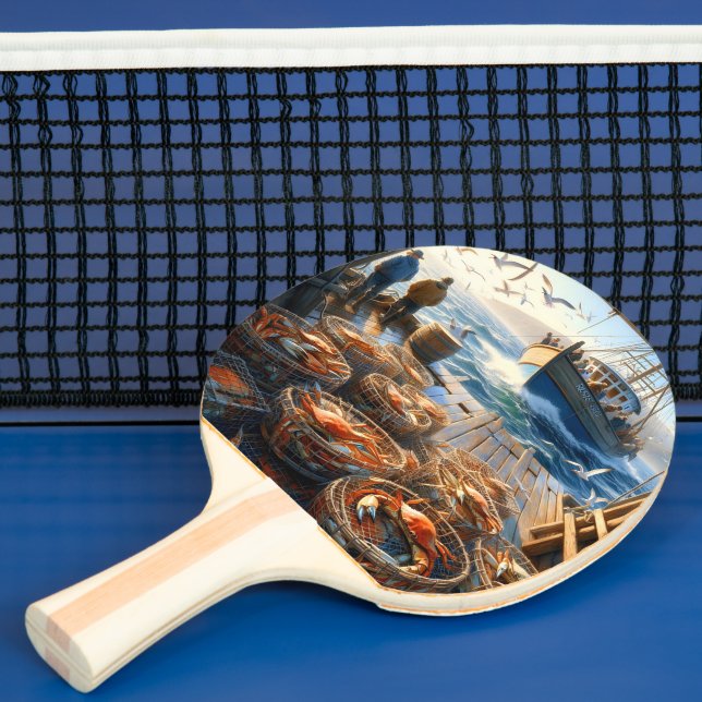 Twilight Harvest Fishermen Collecting Crabs Ping Pong Paddle (Insitu)