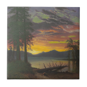 Twilight, Lake Tahoe, c.1870s (oil on canvas) Ceramic Tile