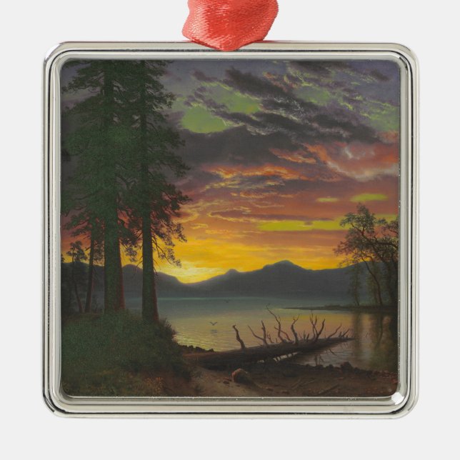 Twilight, Lake Tahoe, c.1870s (oil on canvas) Metal Ornament (Front)