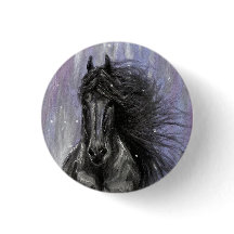 TWILIGHT MAGIC Friesian Horse button