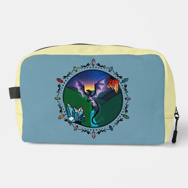 Twilight Magical Crystal Elegant Amethyst Dragon Dopp Kit (Front)