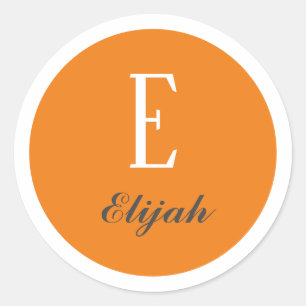 Twilight monogram customised name and initial classic round sticker