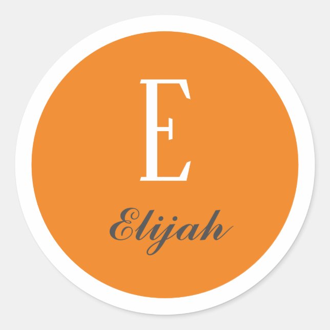 Twilight monogram customised name and initial classic round sticker (Front)