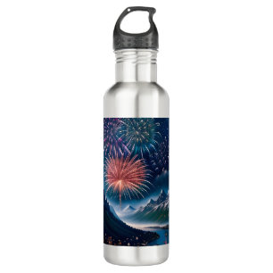 Twilight Mountain with Fireworks 710 Ml Water Bottle
