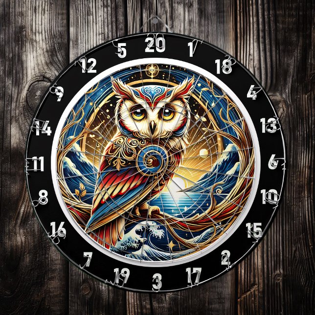 Twilight Owl Charm Design Dartboard (Creator Uploaded)