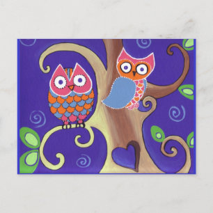 Twilight Owls Postcard