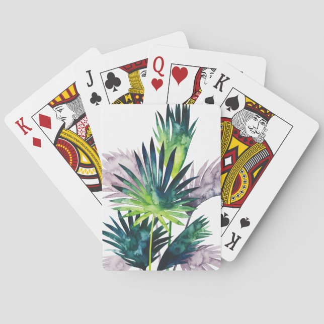 Twilight Palms- Palm Fronds Playing Cards (Back)