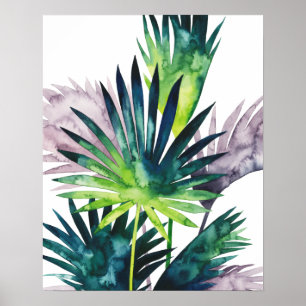 Twilight Palms- Palm Fronds Poster