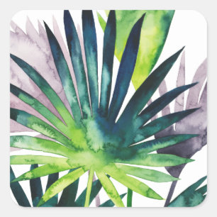 Twilight Palms- Palm Fronds Square Sticker