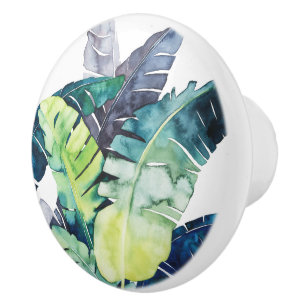 Twilight Palms - Palm Leaves Ceramic Knob