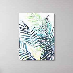 Twilight Palms - Tropical Leaves Canvas Print