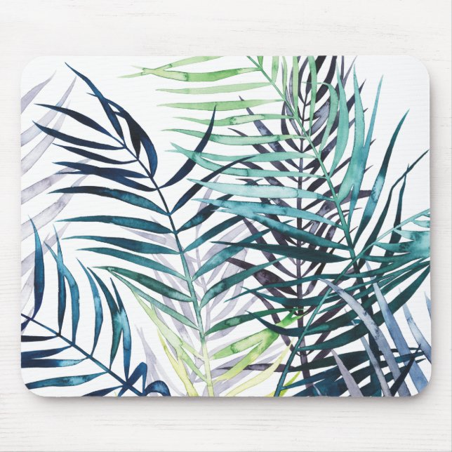 Twilight Palms - Tropical Leaves Mouse Pad (Front)