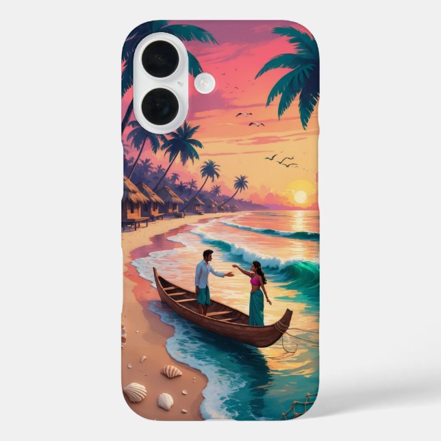 Twilight Parting – Sangam-Inspired Coastal Art Case-Mate iPhone Case (Back)