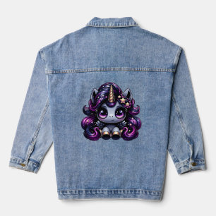 Twilight pony black unicorn glitter denim jacket