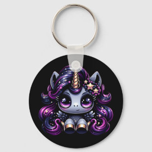 Twilight pony black unicorn glitter key ring