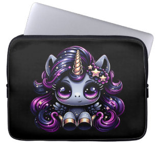Twilight pony black unicorn glitter laptop sleeve