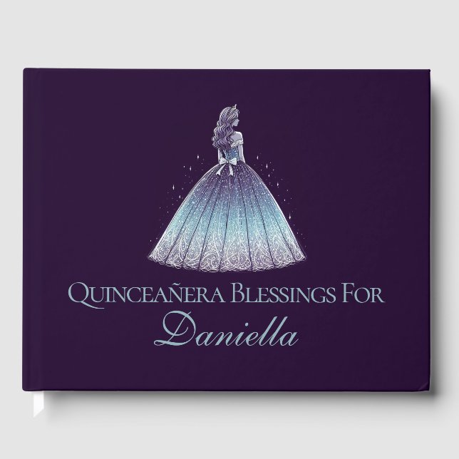 Twilight Purple Quinceañera Guest Book (Front)