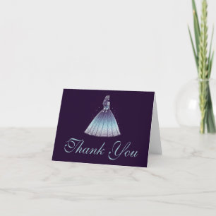 Twilight Purple Quinceañera Thank You Card