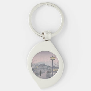 Twilight Rain on Path to Shinobazu in Japan Key Ring