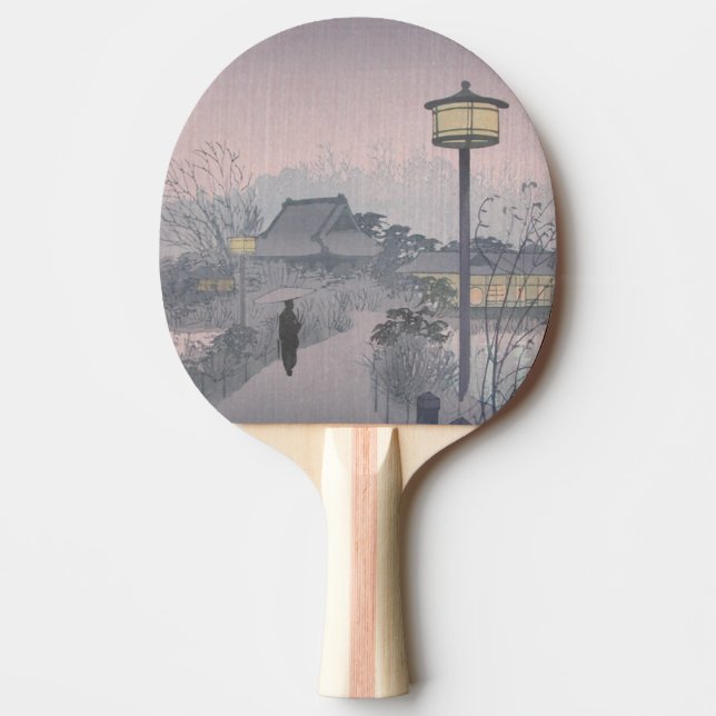 Twilight Rain on Path to Shinobazu in Japan Ping Pong Paddle (Front)