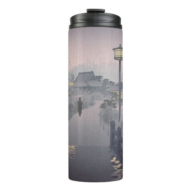 Twilight Rain on Path to Shinobazu in Japan Thermal Tumbler (Front)