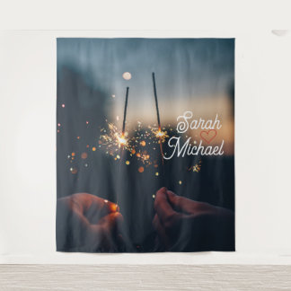 Twilight Spark Romance – Elegant Wedding Sparkler  Tapestry
