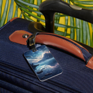 Twilight Starry Lake Mirror Celestial Symphony Luggage Tag