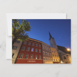 Twilight Street View of Wasserburg am Inn Postcard