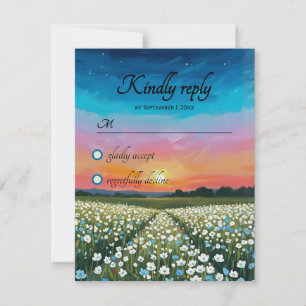 Twilight Sunset Wedding RSVP Card