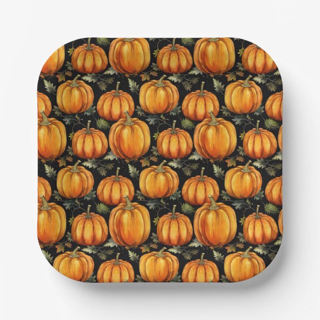 Twilight Tangle – Haunted Harvest Repeat Paper Plate (Front)