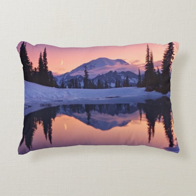 Twilight, Tarn and Crescent Moon Decorative Cushion (Front)